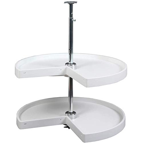 Kv Lazy Susan Pie Cut Door Mounted 2 Polymer Shelves 28'' (Set) White