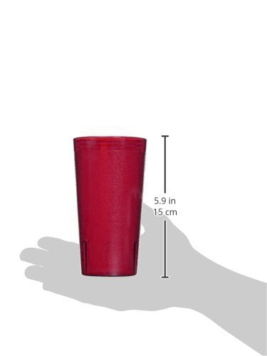Winco Pebbled Tumblers  16-Ounce  Red ( Pack of 12 )