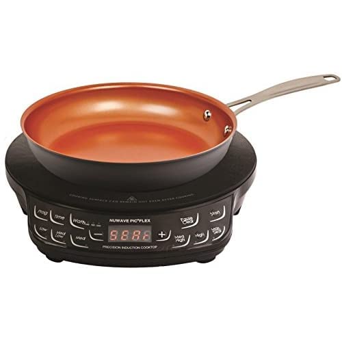 Nuwave PIC Flex with 9-inch Anodized Duralon, Non-Stick Fry Pan, Portable, Powerful Induction Cooktop, 6.5-Inch Heating Coil