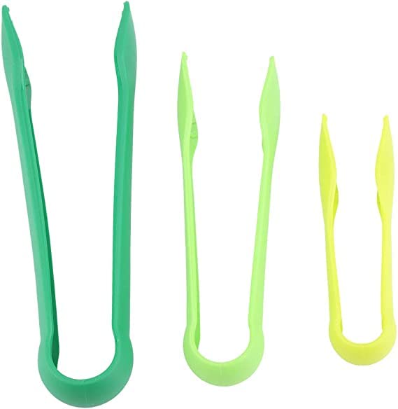 Prayas 3Pcs Kitchen Tongs, Multifunctional Silicone Tong Cooking Tongs Food Clamps Salad Clip Kitchen Baking Cooking Tool (Green
