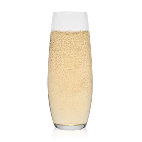 Libbey Stemless Flute Glasses, 9.6-Ounce, Set Of 6