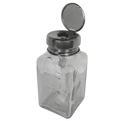 Dl Professional Clear Glass Pump Dispenser Bottle With Metal Cap And Measuring Scales 6Oz / 180Ml (Dl-C334)