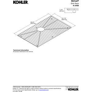 Kohler Stainless Steel Sink Rack, 26-3/4-Inch X 16-Inch For K-5409 Strive Kitchen Sink, Stainless Steel