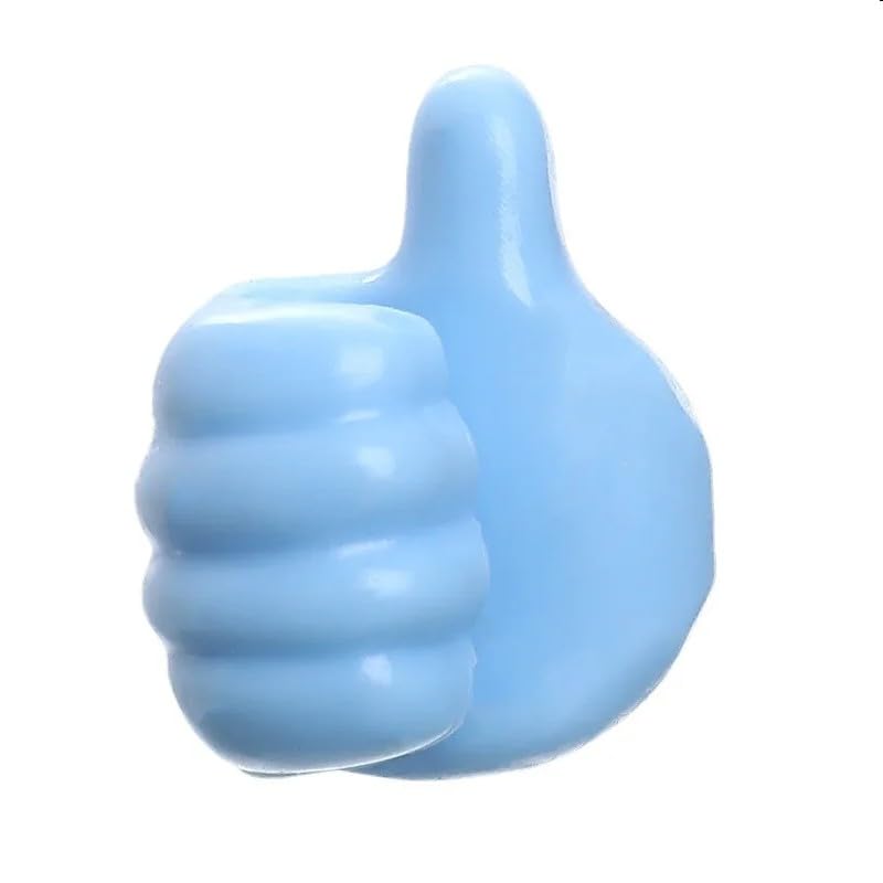 Ratehalf Silicone Wall Hook Creative Thumbs Up Shape Wall Hook, Multifunctional Thumb Hook Holder Cable Clip Organizer Key Hook 