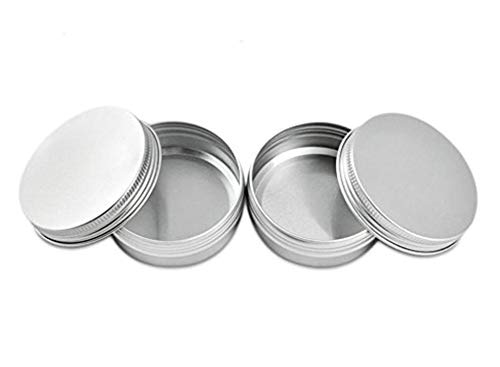 Pack Of 10 Round Aluminum Tin Box Bottles Silver Metal Container With Screw Thread Lid For Store Spices Lip Balm Candies Gift Gi