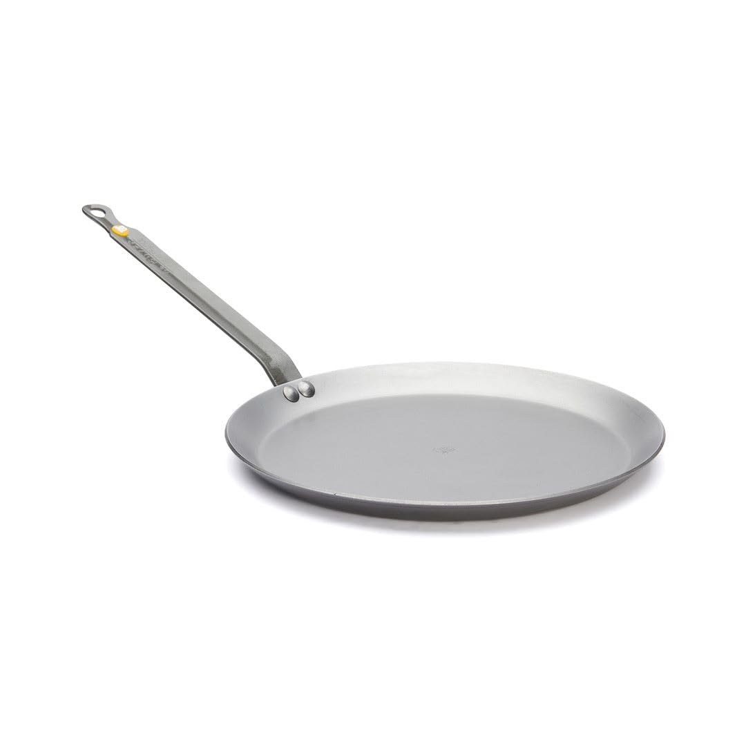 De Buyer Mineral B Carbon Steel Crepe & Tortilla Pan - 9.5    - Ideal For Making & Reheating Crepes, Tortillas & Pancakes - Natu