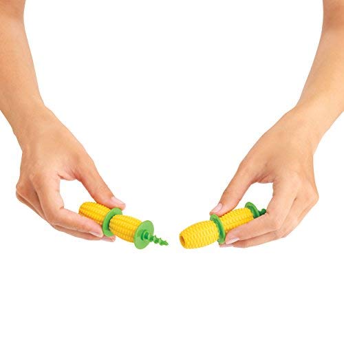 Kuhn Rikon Corn Holders - 8 Piece Set Yellow/Green, 2.75'' X 1.2''