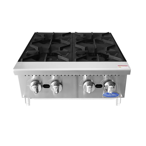 Atosa Commercial Countertop Hotplate, 4-Burner, Cast Iron Grates, Propane Gas, 24 (ACHP-4-LP)