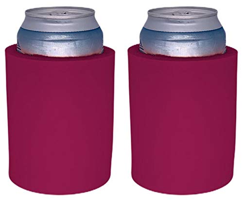 Blank Thick Foam Old School Can Cooler (2 Pack, Fuchsia)