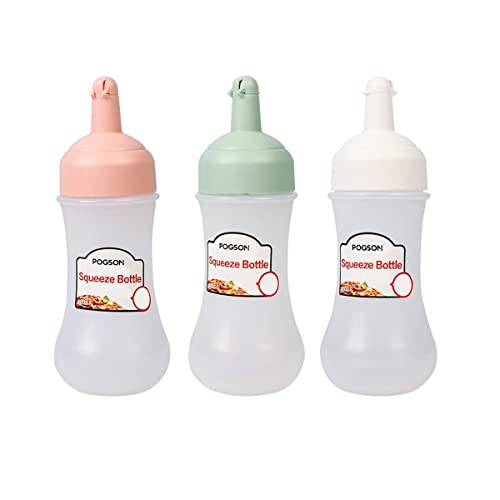 Tomatus Food Ketchup Dispenser Salad Dressing Storage Squeeze Bottle Refillable Condiment Bottle 280Ml (Pack Of 3)