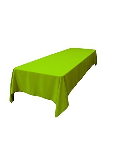 LA Linen Polyester Poplin Rectangular Tablecloth  60 by 126-Inch  Lime