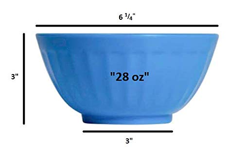 Klickpick Home 6 Inch Plastic Bowls Set Of 8-28 Ounce Large Plastic Cereal Bowls Microwave Dishwasher Safe Soup Bowls - Bpa Free