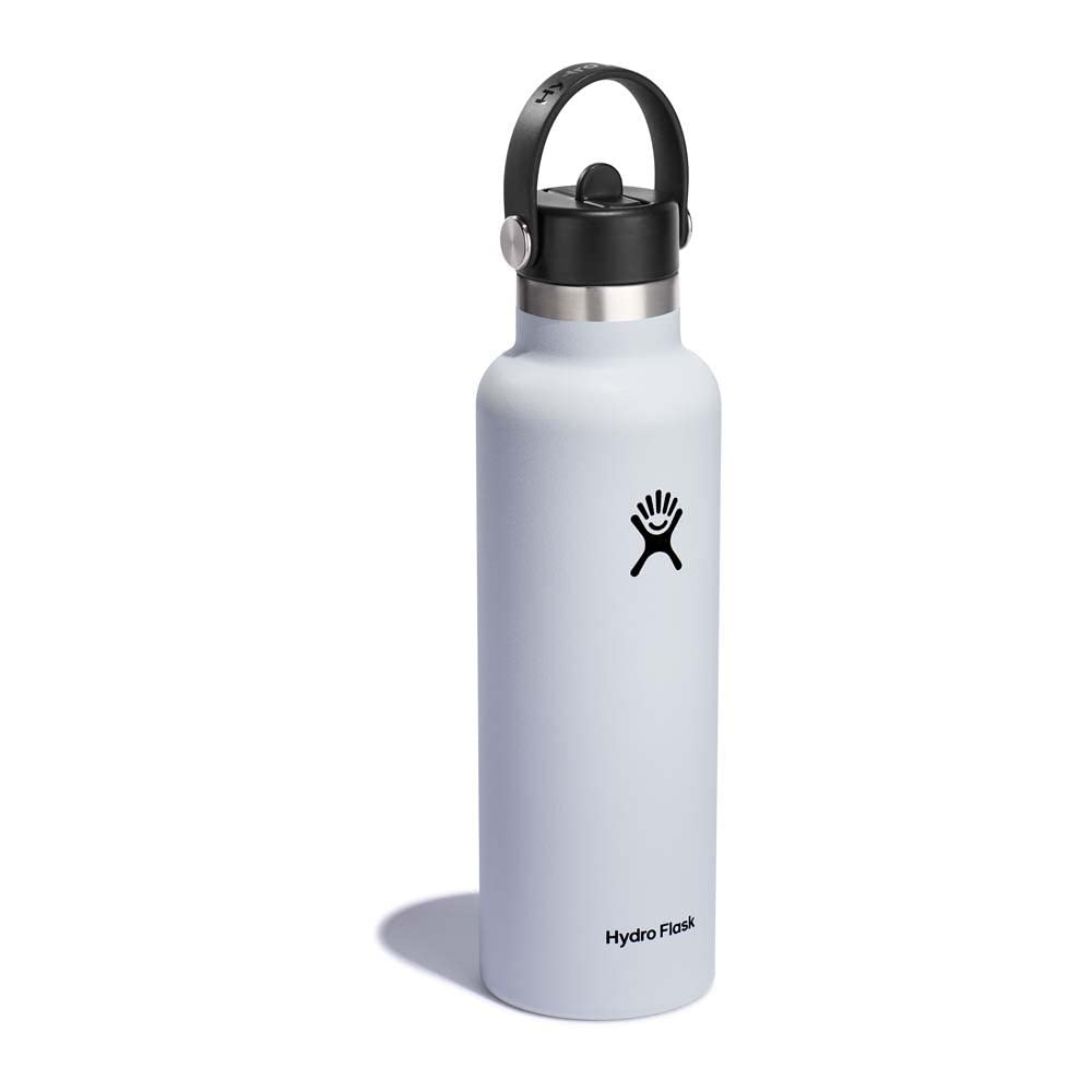HYDRO FLASK - Water Bottle 621 ml (21 oz) - Vacuum Insulated Stainless Steel Water Bottle with Flex Straw Cap - BPA-Free - Stand