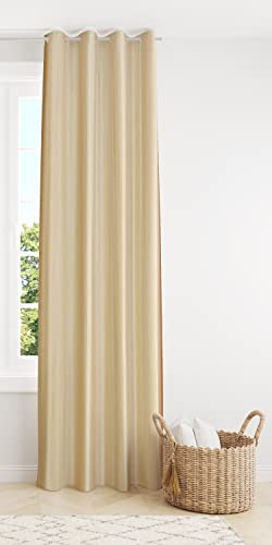 Decoholic Cream Polyester Window Curtain 6 Feet | Darkening Faux Texture Plain Drape With Eyelets | Pack Of 1 Panel For Living R