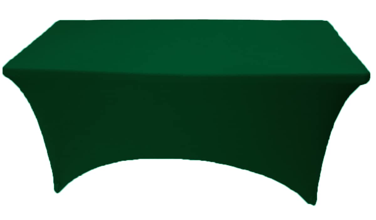 Gowinex 6Ft Hunter Green Stretch Spandex Table Cover Tablecloth For Rectangular Fitted Folding Table