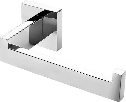 Hitslam Chrome Toilet Paper Holder Wall Mount Square Silver 304 Stainless Steel Toilet Paper Roll Holder For Bathroom Rustproof