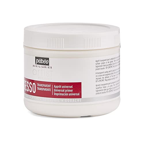 Pebeo Artist Acrylics Auxiliaries Transparent Gesso, 500-Milliliter