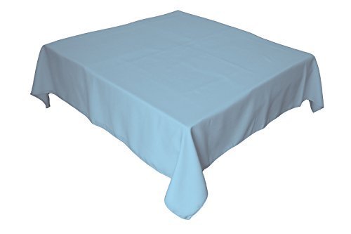 LA Linen Polyester Poplin Square Tablecloth  52 by 52-Inch  Light Blue