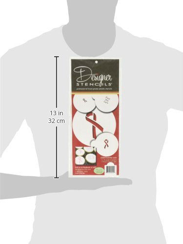 Designer Stencils Find The Cure Cake Stencils, Beige/Semi-Transparent