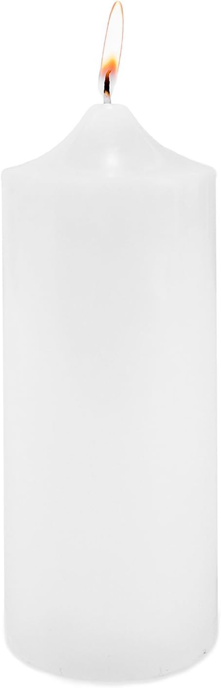 1 X Hannas 3x6 Pillar Candle (White Unscented) - 3x6-Unscented