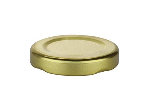 Nakpunar 24 Pcs Gold 43 Mm Replacement Lids With Plastisol Liner - 43Tw 4 Lug Lids - For Glass Jars, Bottles, Canning - Made In