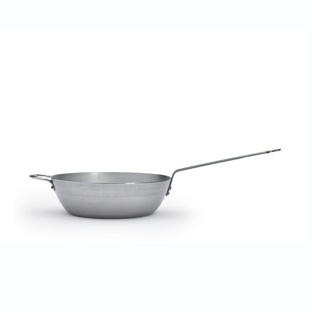 De Buyer Mineral B Carbon Steel Country Fry Pan - 12.5    - Ideal For Sauteing, Simmering, Deep Frying, Stir Frying & One-Pan Me