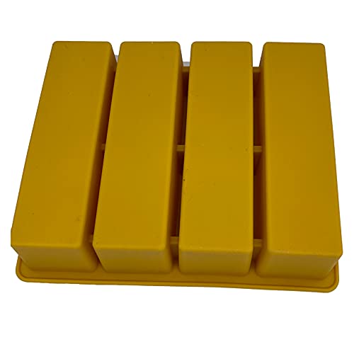Pen Kit Mall - 4 Cavity Oversized Yellow Silicone Pen Blank Resin Casting Mold 1 3/8 Wide X 5 1/8 Long X 1.38 Deep