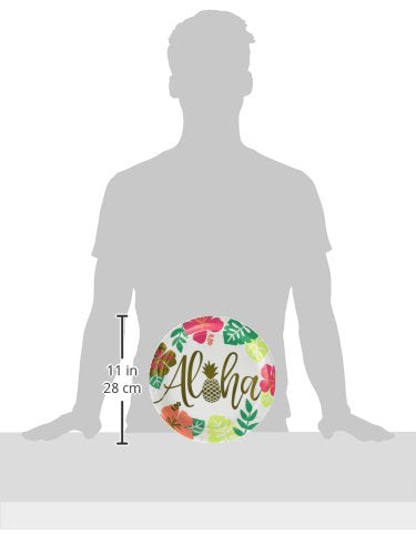 Aloha Metallic Round Plates - 10.5'' (Set Of 8) - Perfect For Tropical-Themed Parties & Everyday Celebration
