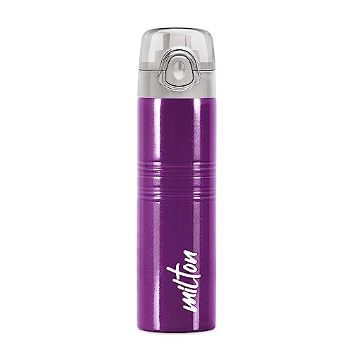 Milton Vogue 1000 Stainless Steel Water Bottle With One Touch Safety Lock, 750 Ml Water Bottles, Single Walled, LeakProof, Rust