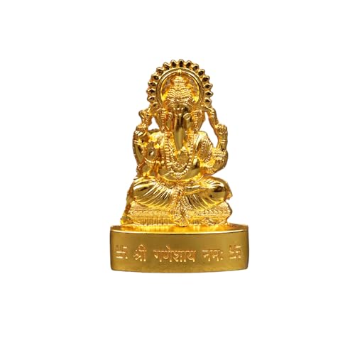 Spillbox Gold Plated God Statue Showpiece For Home Office Figurine Religious Pooja Gift Living Room Decoration Home Dcor (Ganesh