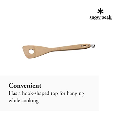 Snow Peak'S Cooking Spatula, Cs-215, Stainless Steel, Bamboo, Made In Japan, Lifetime Product Guarantee, Cooking Utensil, One Si