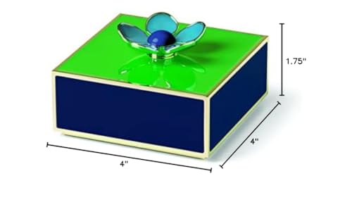 Kate Spade New York Floral Box, 0.85 LB, 18/10 Steel, Green/Navy, Model 894690