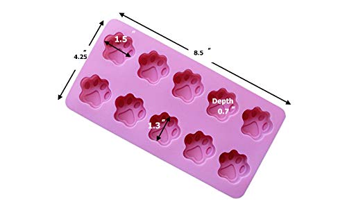 2 Pack Value Silicone Molds Mini Pet Paw Print Animal Paw Print for Homemade Dog Treats  Baking Chocolate Candy  Oven Microwave Freezer Safe (Mini Paw (2 Pack))