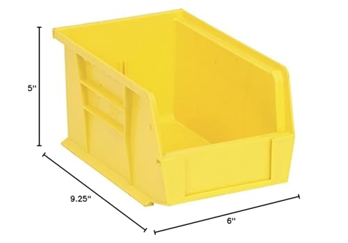 Bin, Stacking Or Hanging, 6W X 9-1/4D X 5H, Front/Back/Side Grips, Anti-Slide Lock, (1) Divider Slot, Rear Hanger, Molded-In Lab