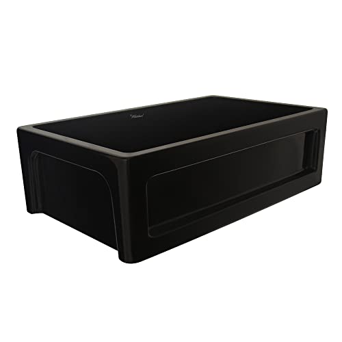Whitehaus Collection Whq5550-Black Glencove 33'' Front Apron Fireclay Kitchen Sink, Black