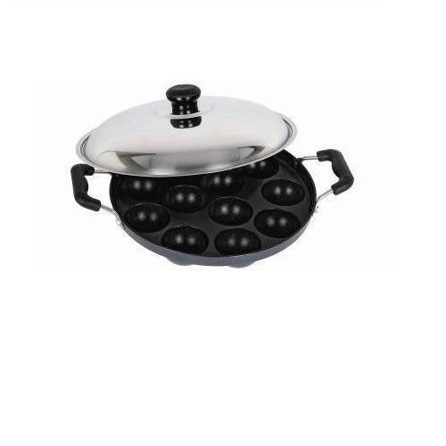 Tanish Trading Appam Patra Paniyaram Non Stick Pan,Takoyaki Or Danish Aebleskiver Filled Pancake Pastry Pan, Appam Maker Set Of