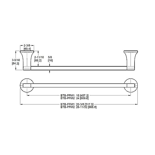 Pfister Pfirst Modern Bath Towel Bar For Bathroom, 18-Inch, Wall-Mounted, Screw-In, Tuscan Bronze Finish, Btbpfm1Y