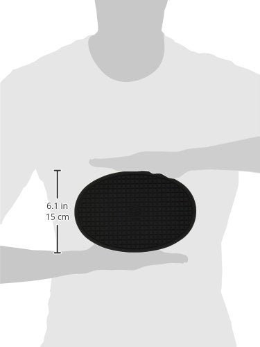 American Metalcraft Trvo85 Cast Iron Silicone Trivets, 8.7'' Length X 5.85'' Width, Black