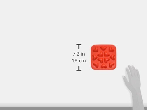 Fairly Odd Novelties Silicone Heart Ice Cube Tray - Red Heart Shaped Ice Cube Mold, 12 Cubes - Premium Ice Cube Tray For Freezer