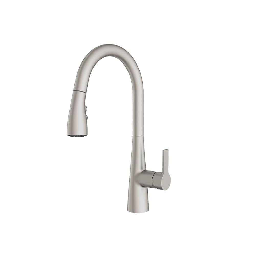 Amazon Basics Kitchen Faucet, Pull-Down Sink with Fast Mount, Spot-Free Stainless Finish, 1-Pack
