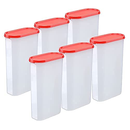 Cutting Edge Modular Storage Container Red Plain Lid (Set Of 6)