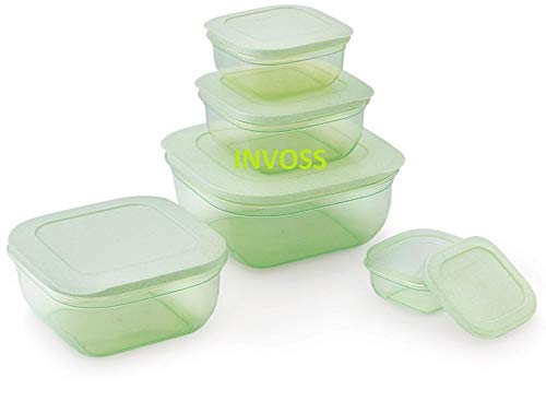 Invoss Combo Plastic Container Set, Modular Fridge Food Storage Container Set,Kitchen Storage Container For Rice, Dal, Atta,Flou