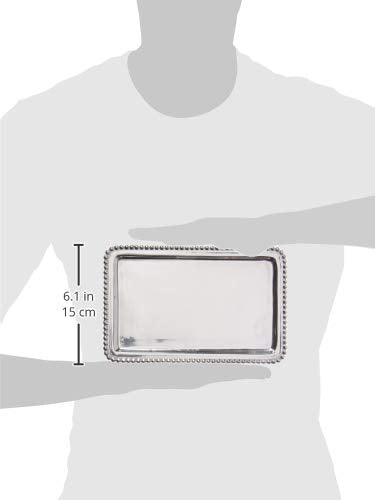 Mariposa 3907 Beaded Buffet Tray, Silver