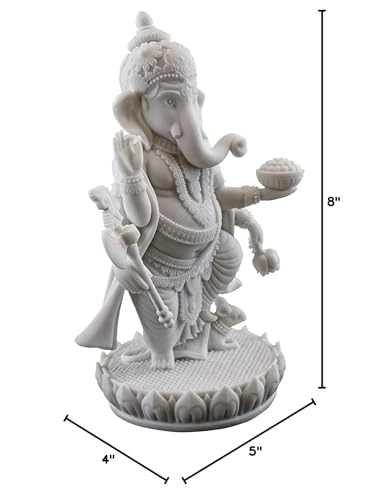 Sri Krishna Culture-New Big Beautiful Standing Ganesh For Home Decoration-Height-8 Inches-Antique Finish-Resin
