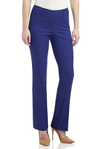 Rekucci Womens Ease In To Comfort Fit Barely Bootcut Stretch Pants (18, Sapphire)