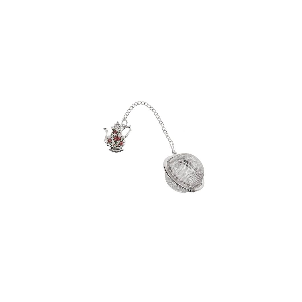 Ganz Pink Roses Teapot Charming Tea Infuser With Enameling