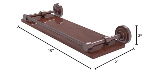 Dottingham Collection 16 Inch Solid IPE Ironwood Shelf with Gallery Rail - DT-1-16-GAL-IRW-CA