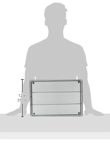Honey-Can-Do Kch-02162 Steel Mesh 6-Compartment Cutlery Utensil Organizer, Silver, 16X11.25X2