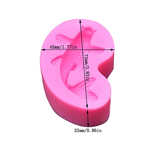Gulinaza 2Pcs Mini Koi Fish Silicone Molds For Diy Cake Fondant Biscuit Cookies Sugar Pudding Chocolate Hard Candies Dessert Dec