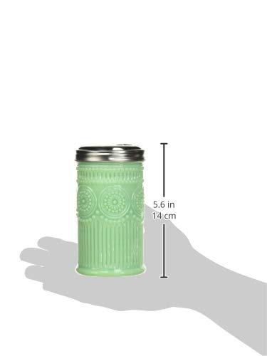 Tablecraft Sugar Shaker With Stainless Steel Top, 3.0625'' X 5.75'', Green